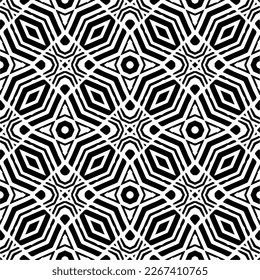 Seamless repeating pattern.Black and 
white pattern  for decor, textile ,fabric,wallpapers and backgrounds.