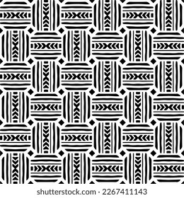 Seamless repeating pattern.Black and 
white pattern  for decor, textile ,fabric, wallpapers and backgrounds.