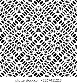 Seamless repeating pattern.Black and 
white pattern  for decor, textile ,fabric,wallpapers and backgrounds.