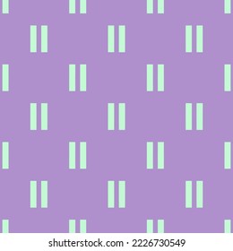 Seamless repeating pause sharp flat icon pattern, light pastel purple and magic mint color. Background for letter.