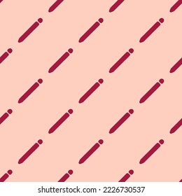 Seamless repeating pencil flat icon pattern, peach puff and deep carmine color. Background for poster.