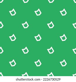 Seamless repeating pentagon bottom right flat icon pattern, medium sea green and white smoke color. Two color background.