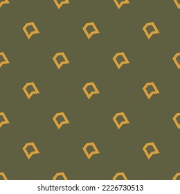 Seamless repeating pentagon top left flat icon pattern, umber and satin sheen gold color. Backround for motivational quites.