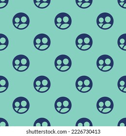 Seamless repeating people circle flat icon pattern, pearl aqua and st. patrick's blue color. Design for wrapping paper.