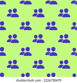 Seamless repeating people flat icon pattern, medium spring bud and iris color. Background for notebook.