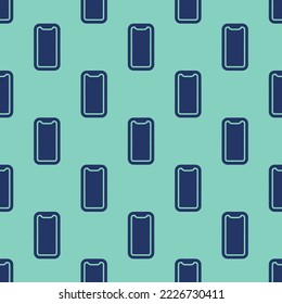 Seamless repeating phone portrait flat icon pattern, pearl aqua and st. patrick's blue color. Ornament for invitation card.