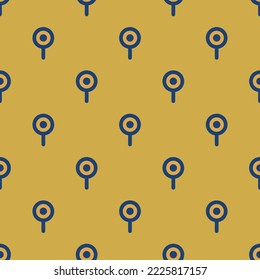 Seamless repeating pin alt flat icon pattern, indian yellow and st. patrick's blue color. Background for music sheet.