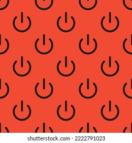 Seamless repeating power flat icon pattern, carmine pink and dark jungle green color. Design for wrapping paper or postcard.