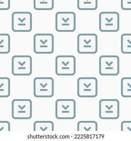 Seamless repeating push chevron down r flat icon pattern, white smoke and cadet grey color. Design for announcement.