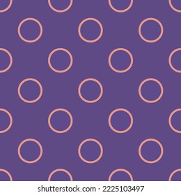 Seamless repeating radio button off outline flat icon pattern, dark lavender and ruddy pink color. Design for wrapping paper.