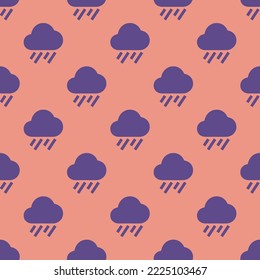 Seamless repeating rainy sharp flat icon pattern, ruddy pink and dark lavender color. Design for wrapping paper.