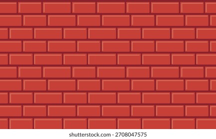 Un patrón de textura de pared de ladrillo rojo repetido y sin costuras en un color uniforme. Fondo o elemento perfecto para la construcción, la arquitectura y el diseño de interiores.