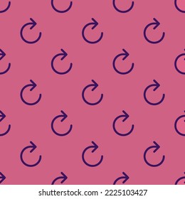 Seamless repeating refresh outline flat icon pattern, pale violet-red and persian indigo color. Background for news report.