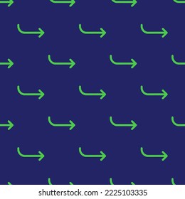 Seamless repeating return down forward flat icon pattern, st. patrick's blue and paris green color. Design for wrapping paper.