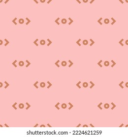 Seamless repeating scroll h flat icon pattern, tea rose (rose) and pale copper color. Background for selfie.