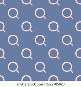 Seamless repeating search flat icon pattern, slate gray and misty rose color. Design for wrapping paper or postcard.
