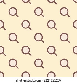 Seamless repeating search flat icon pattern, moccasin and pastel brown color. Background for kitchen.
