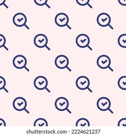 Seamless repeating search found flat icon pattern, linen and st. patrick's blue color. Background for online meeting.