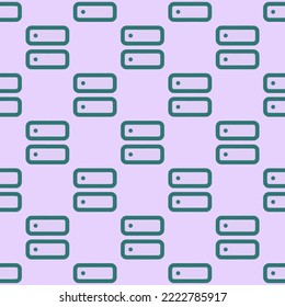 Patrón de icono plano de servidor de repetición sin inconvenientes, lavanda pálida y color verde celadón. Diseño para envolver papel o postal.