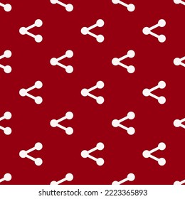 Seamless repeating share flat icon pattern, carmine and white smoke color. Background for slides.