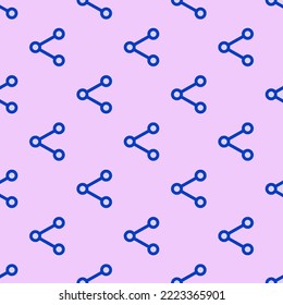Nahtlose Wiederholungen teilen sich soziale Umrisse flache Symbol Muster, blasser Lavendel und königliche Azurfarbe. Ornament für Einladungskarte.