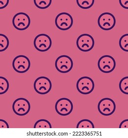Seamless repeating smile sad flat icon pattern, pale violet-red and persian indigo color. Background for music sheet. - Powered by Shutterstock - Get 15% off with code: PIKWIZARD15