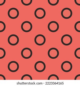 Seamless repeating spinner flat icon pattern, terra cotta and black leather jacket color. Design for postcard.