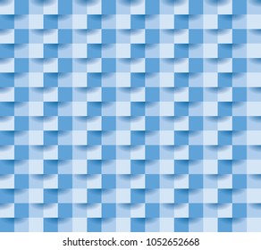 seamless repeating square abstract  blue texture, 3d vector background