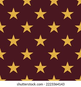 Seamless repeating star sharp flat icon pattern, dark sienna and meat brown color. Backround for motivational quites.