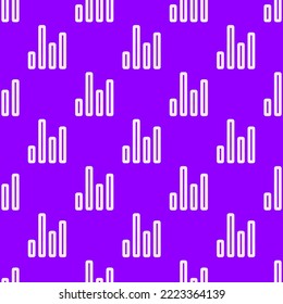 Nahtlos wiederholende Statistiken Diagramm Umriss flache Symbol-Muster, violette und Lavendel-Blüte Farbe. Hintergrund für die Küche.