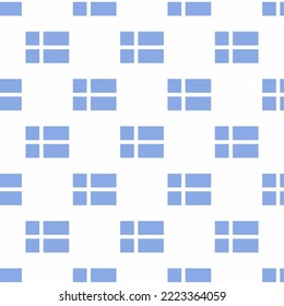 Patrón de iconos planos sudorosos y repitiendo sin inconvenientes, color blanco y azul. Diseño para el anuncio.