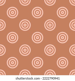 Seamless repeating target flat icon pattern, pale copper and tea rose (rose) color. Design for wrapping paper or postcard.
