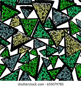 Seamless repeating textile, ink brush strokes pattern in doodle grunge texture style.Handdrawn trendy design, watercolor blotted background for a logo, cards, invitations, posters, banners.