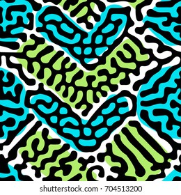 Seamless repeating textile, ink brush strokes pattern in doodle grunge texture style.Handdrawn trendy design, watercolor blotted background for a logo, cards, invitations, posters, banners