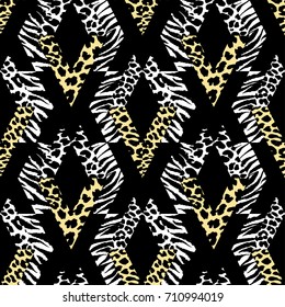 Seamless repeating textile, ink brush strokes pattern in doodle grunge texture style.Handdrawn trendy design, watercolor blotted background for a logo, cards, invitations, posters, banners