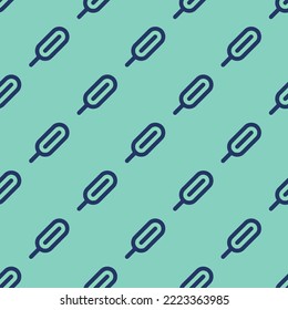Seamless repeating thermometer flat icon pattern, pearl aqua and st. patrick's blue color. Design for name tag.