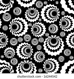 Seamless repeating tile design in black and white