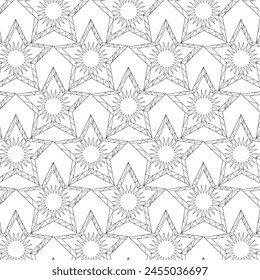 Seamless Repeating Tile Pattern Background Vector
Stylish texture with figures from lines.Abstract geometric black and white pattern for web page,