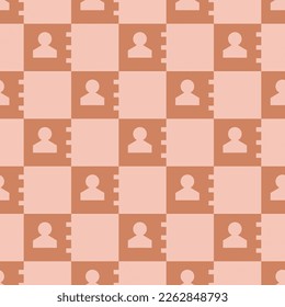 Seamless repeating tiling address book flat icon pattern of tea rose (rose) and pale copper color. Background for logo design.