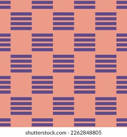 Seamless repeating tiling align justify flat icon pattern of ruddy pink and dark lavender color. Background for letter.