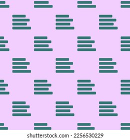 Seamless repeating tiling align left flat icon pattern of pale lavender and celadon green color. Design for notes.