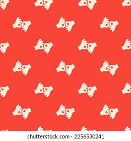 Seamless repeating tiling american sign language interpreting flat icon pattern of carmine pink and moccasin color. Ornament for invitation card.