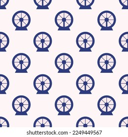 Seamless repeating tiling amusement park  flat icon pattern of linen and st. patrick's blue color. Background for advertisment.