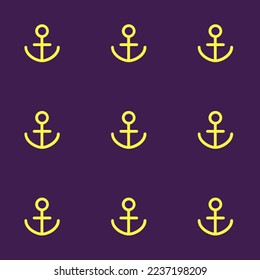 Nahtlos wiederholende Anker flach Symbol Muster von persischen indigo und eiskalten Farbe. Hintergrund für Selbstständigkeit.
