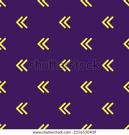 Seamless repeating tiling angle double left flat icon pattern of persian indigo and icterine color. Background for business card.