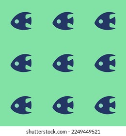 Seamless repeating tiling aquarium  flat icon pattern of pearl aqua and st. patrick's blue color. Background for letter.