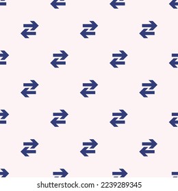 Seamless repeating tiling arrow right left flat icon pattern of linen and st. patrick's blue color. Background for wedding invitation.