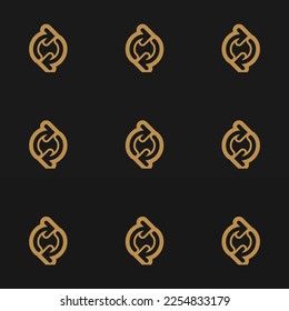 Seamless repeating tiling arrow sync outline flat icon pattern of licorice and peru color. Ornament for invitation card.