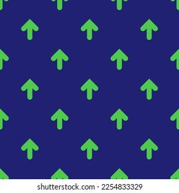 Seamless repeating tiling arrow up thick flat icon pattern of st. patrick's blue and paris green color. Background for kitchen.