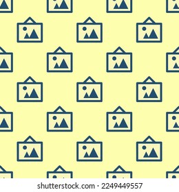 Seamless repeating tiling art gallery  flat icon pattern of blond and dark slate gray color. Design for postcard.